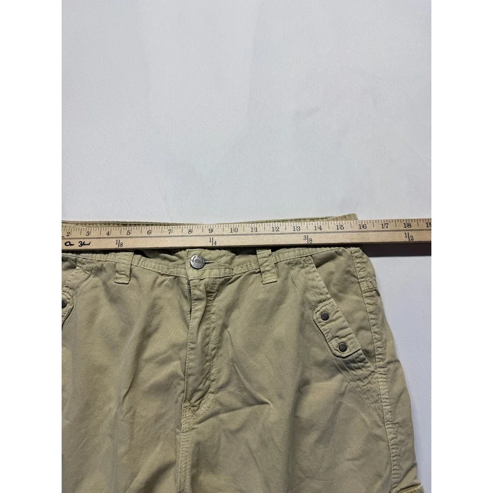 Across The Pond Signature Line Cargo Shorts Mens 32 Beige Cotton Utility Pockets